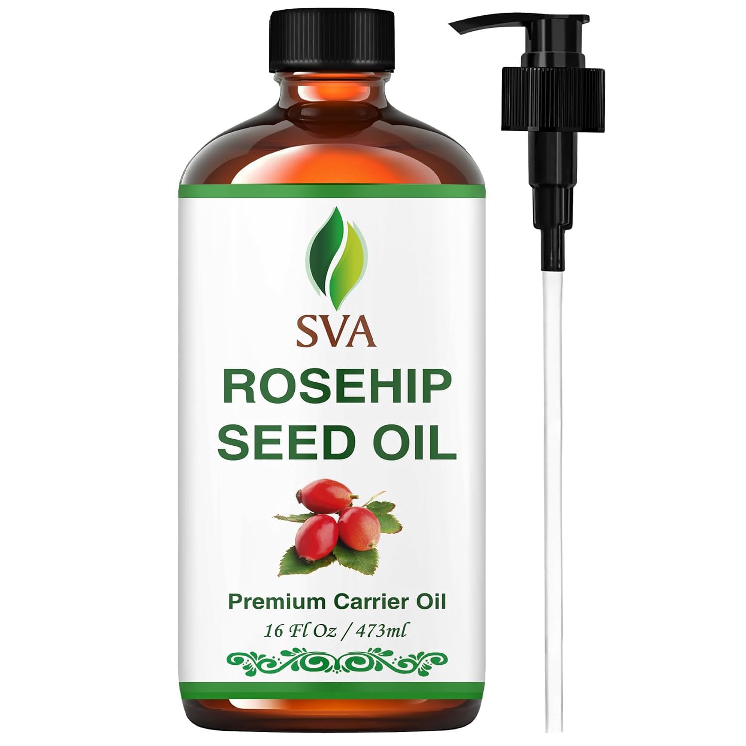 SVA Rosehip Seed Carrier Oil, Huge Bottle, Large Size, 16 Fl Oz (473 ml)