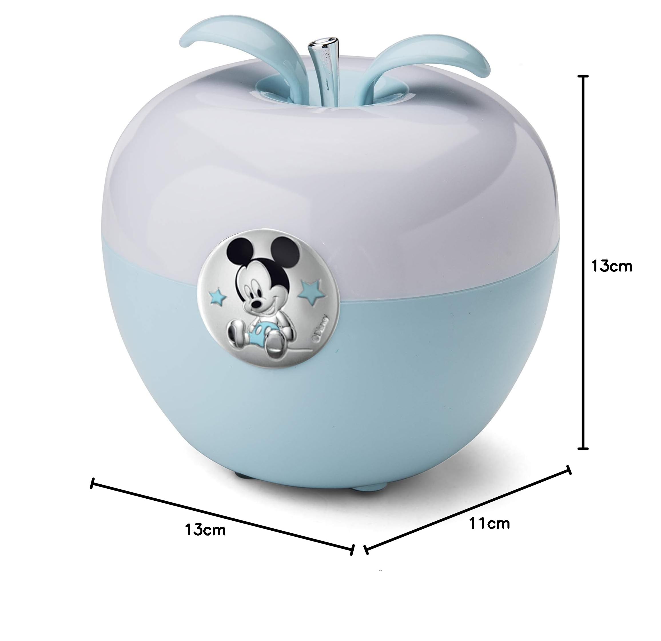 Disney – dziecięca lampka nocna LED na stolik nocny – magiczne sterowanie przez dmuchanie – ze srebrnymi ozdobami – motyw Myszki Miki – wielokolorowa