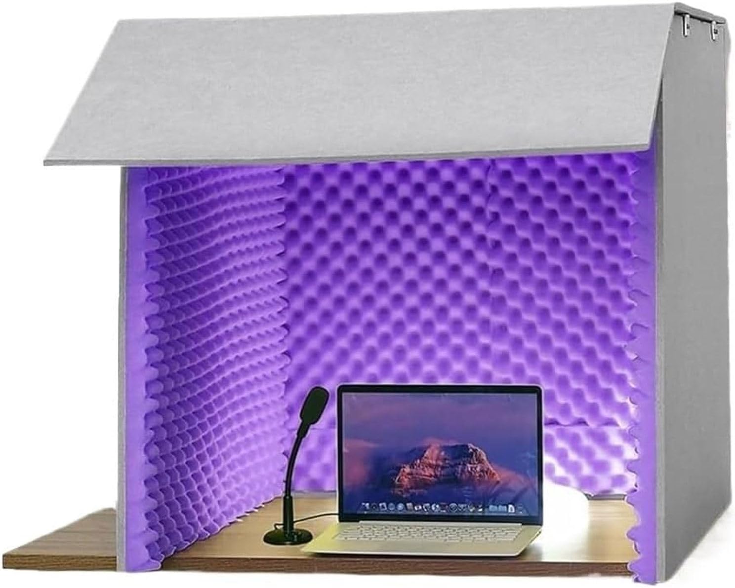 Cabina Vocale Portatile, Schiuma Fonoassorbente, Pannelli Acustici, Scudo Di Isolamento Acustico, Cabina Vocale Portatile per Registrazione Audio, Per Studio Di Ufficio Domestico,Prople-80*80*80cm