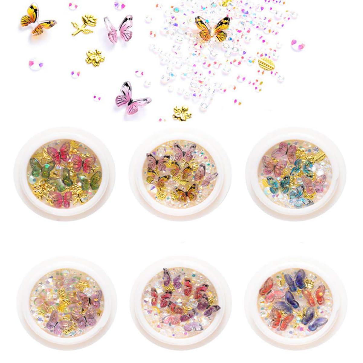 minkissy Decorazioni Per Unghie Con Strass e Rivetti Accessori Per Nail Art Adesivi Eleganti Per Unghie Naturali e Finte Per Manicure Casa e Salone