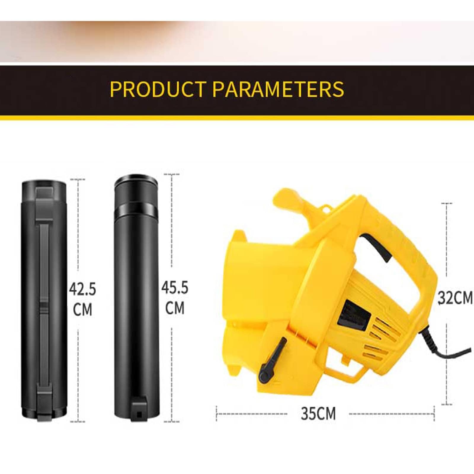 Soplador y aspirador de hojas de jardín 3 en 1, trituradora de hojas de jardín eléctrica con cable de 3000 W con bolsa recolectora de 35 L, ruedas, soplador de hojas multifunción liviano for patio