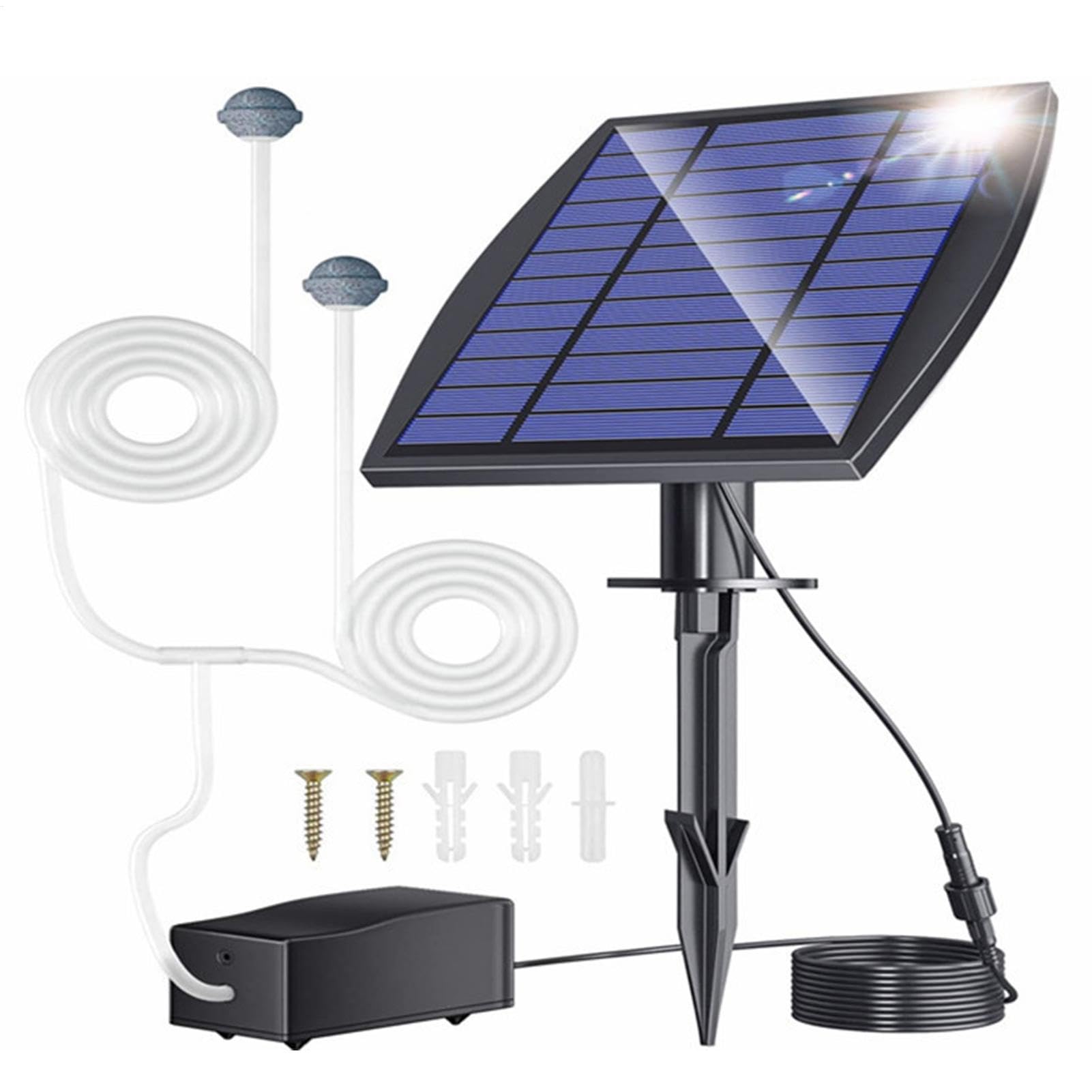 Aérateur de pompe à air pour bassin extérieur, pompe à oxygène solaire avec trois modes, oxygénateur silencieux pour aquarium pour hydroponiques pour la pêche large