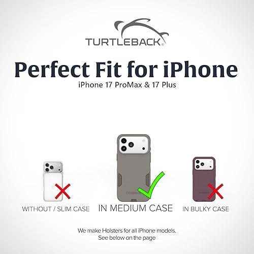 Miniatura 2 de Turtleback Funda para cinturón diseñada para iPhone 15 Pro Max, se adapta a Otterbox Commuter Series o tamaño similar, horizontal de cuero negro