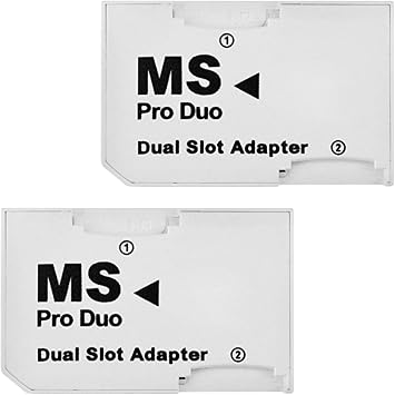SANOXY Memory Card Adapter Dual Slot MicroSD to MS Duo White 2 Pack