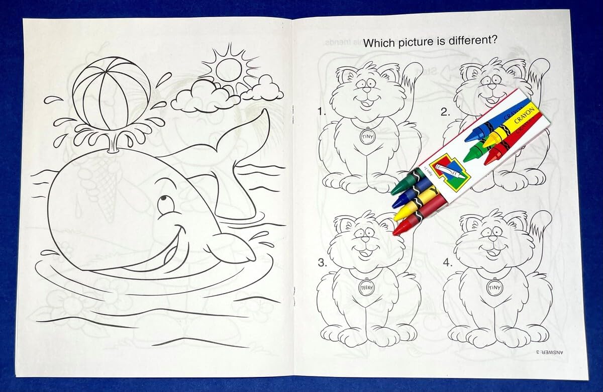ZOCO – Coloring Friends – Custom Coloring Books (250 Bulk Pack, With Crayons) – Learn About Pets – Veterinarian Supplies – Games, Puzzles, Fun Activities for Kids