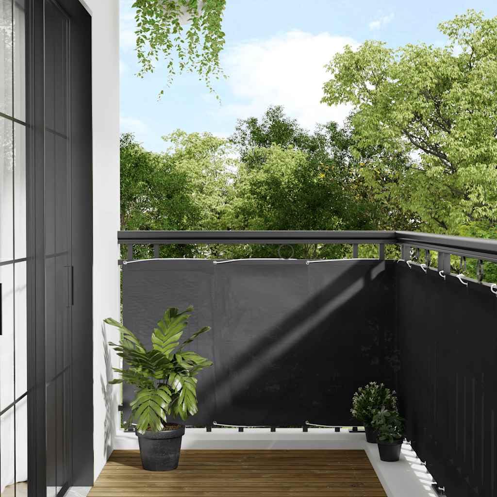 Frangivista per balcone, antracite, 90 x 800 cm, impermeabile, resistente ai raggi UV, antivento, in poliestere Oxford, con occhielli in alluminio, per balcone, terrazza, giardino, protezione