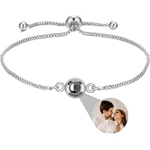 Custom Bracelets with Picture inside,Personalized Projection Bracelet with Photos,I Love You Necklace 100 Languages Picture Bracelet for Women