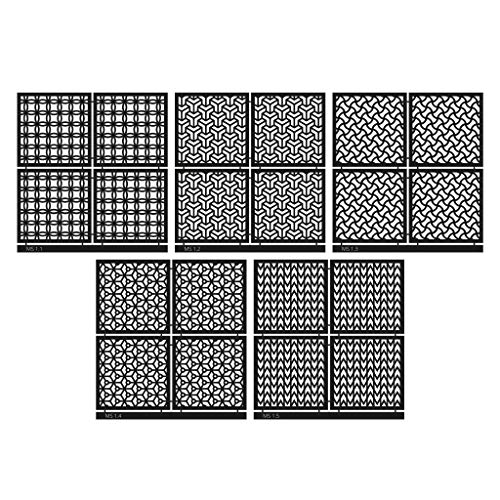 LUCY CLAY Microstencils Texture Sheets for Polymer Clay 3.12” x 3.12” 5-pcs Set (Microstencils Set 1)