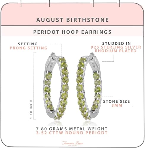 Vista 4 de Femme Luxe Pendientes de aro con piedras preciosas Inside-Out en plata, meses de piedra natal