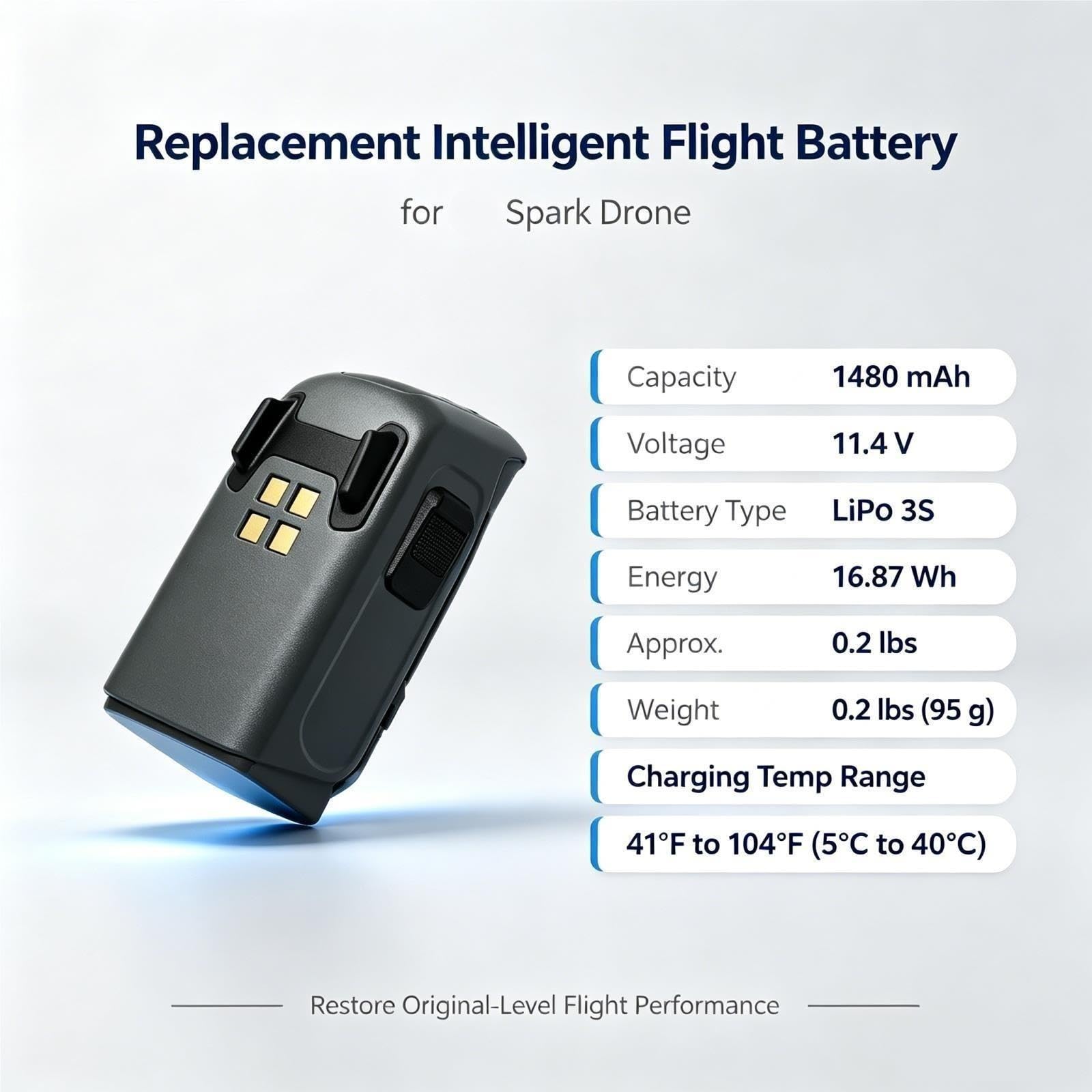 Droni Batteria Di Volo Intelligente 1480mAh 11.4V Compatibile Con DJI Spark
