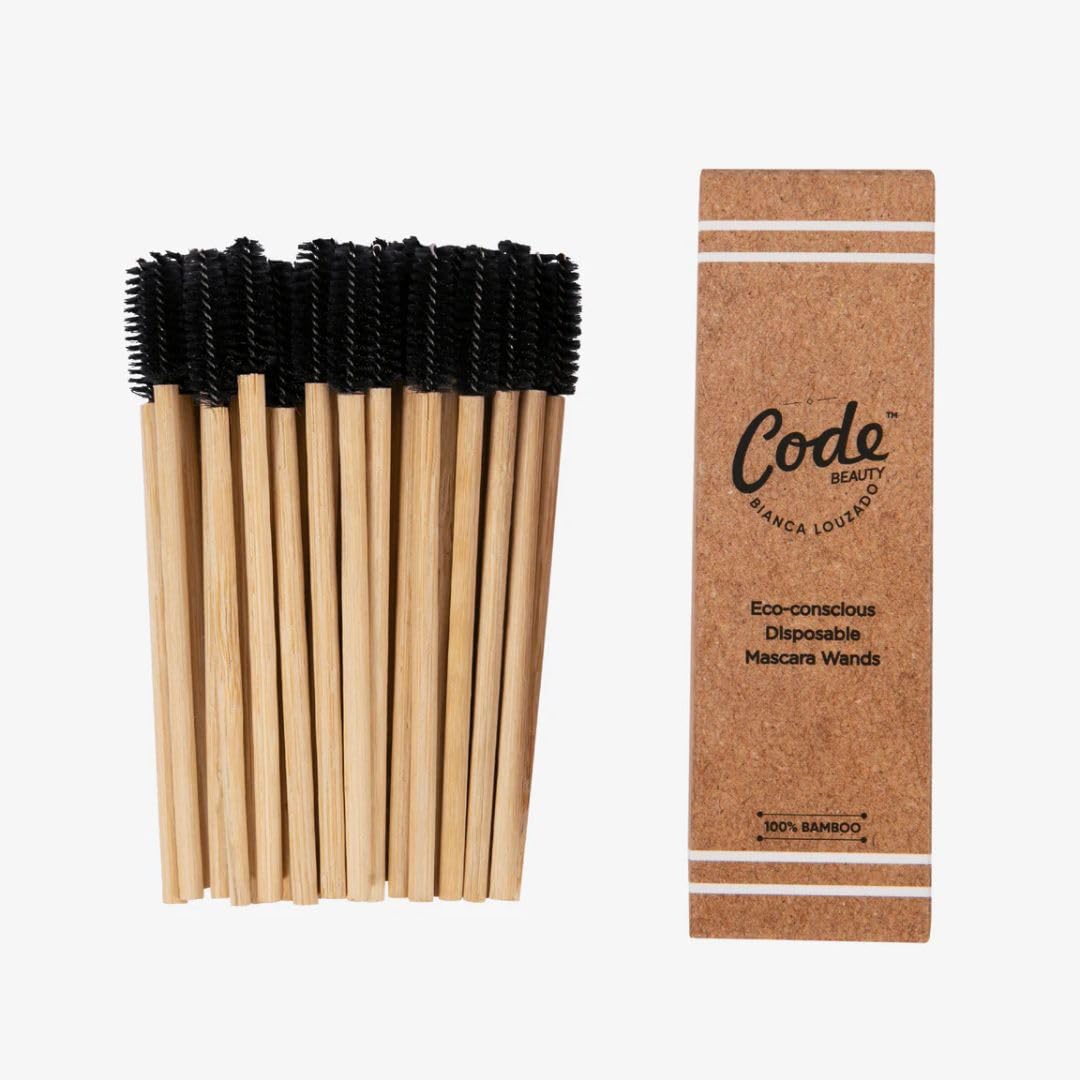 Code BEAUTY Disposable Bamboo Mascara Wands | Natural Bamboo Handles | 4-inch Length with 1-inch Brush Head | Eco-Friendly, Compostable, Single-Use Lash Applicators-picture-28