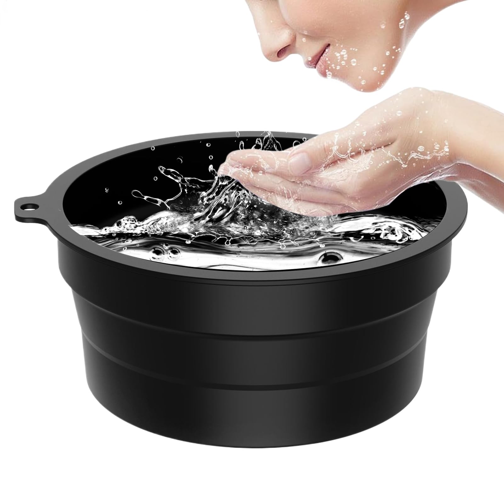 Cuenco facial de hielo, cuencos de inmersión de hielo de cara fría, 8.4 x 3.94 pulgadas, lavabo reafirmante de silicona para la belleza, diseño portátil ligero, ideal para el hogar, vacaciones, viajes