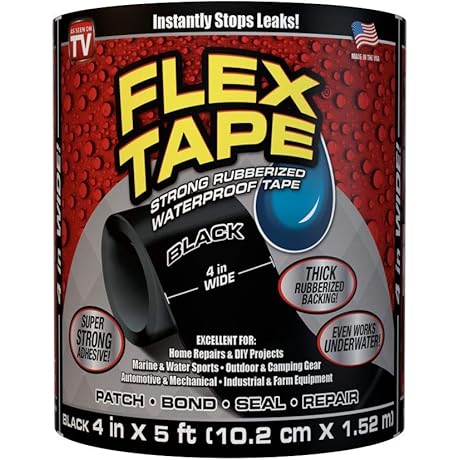 Flex Tap Black Original 4 in x 5 ft Waterproof Tape