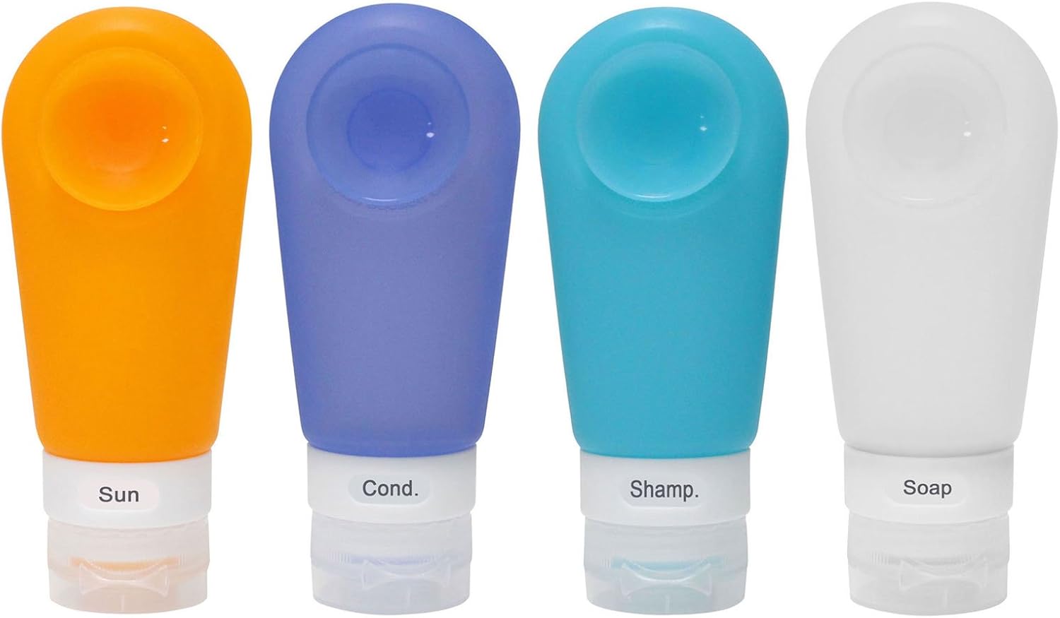 Portable Silicone Travel Bottles (4 Pack 3 Oz), Strong