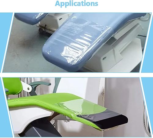 Miniatura 4 de Funda para pies de silla dental con bandas elásticas, suministros de protección a prueba de polvo para práctica dental, 17 pulgadas de largo x 14