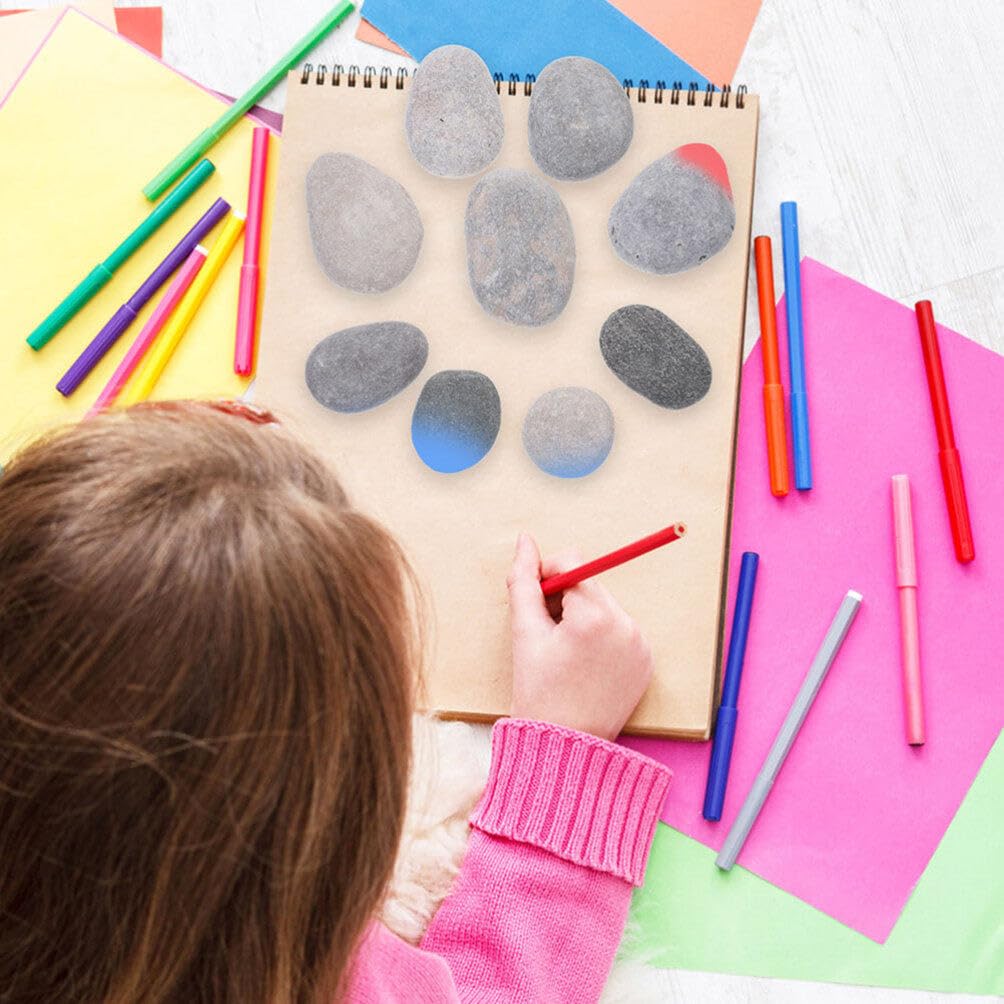 HOODANCOS 10pcs Decorative Painting Stones Smooth Rocks DIY Rock Painting Kit Garden Pebbles Craft Making