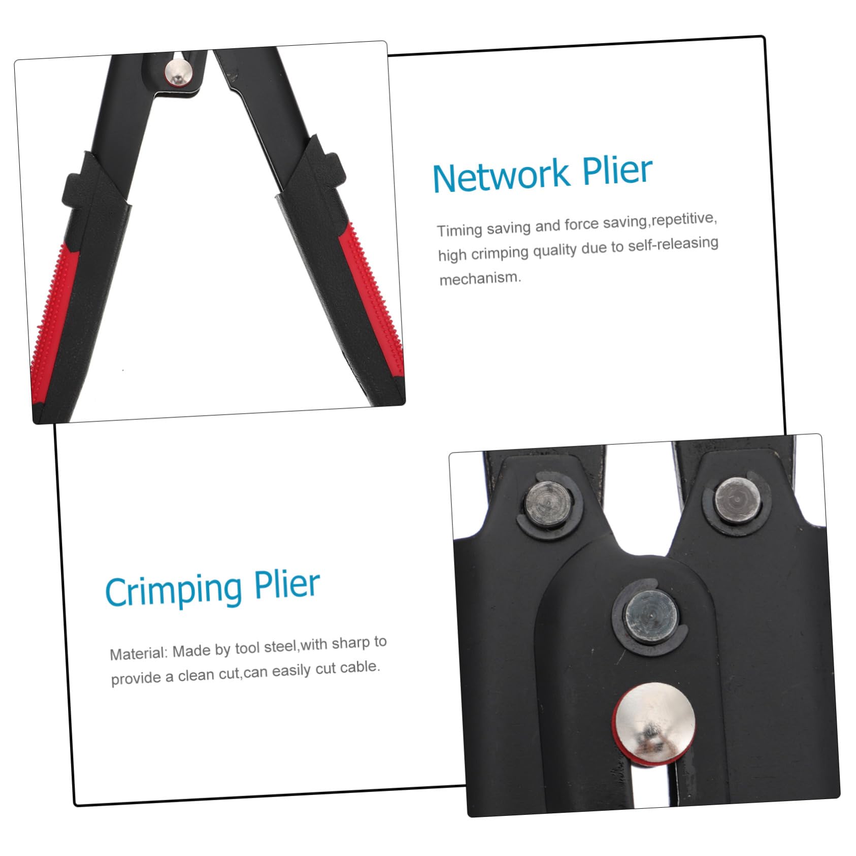 Pinza per Crimpare Cavi Metallici Nero, Set 1 Pezzo | Acciaio, Plastico e Alluminio, Impugnatura Confortevole, per Lavori di Crimpatura e Taglio