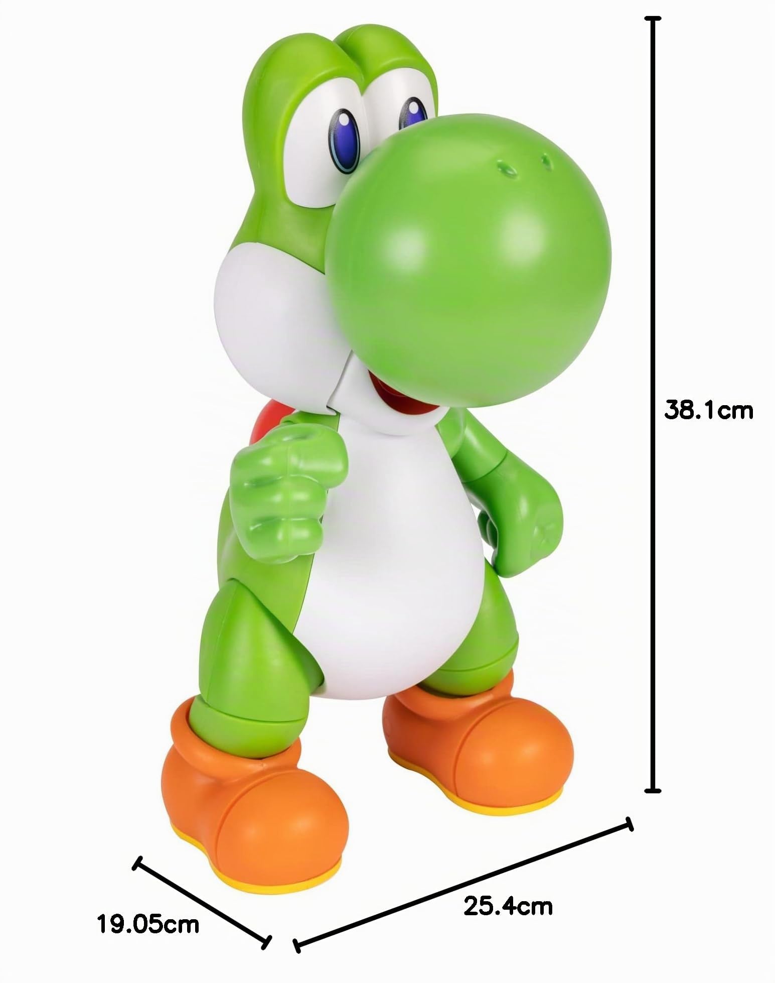 Super Mario Nintendo Action figure interattiva di Yoshi alta 30 cm, con 13 punti di articolazione, estremamente dettagliata. Cammina ed emette suoni!