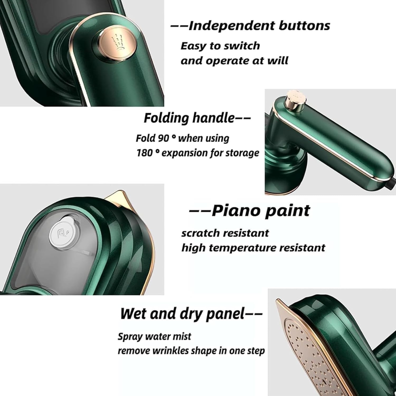 Handheld Portable Steam Iron - 2-in-1 Steamer & Iron, Mini Travel Size For Clothes