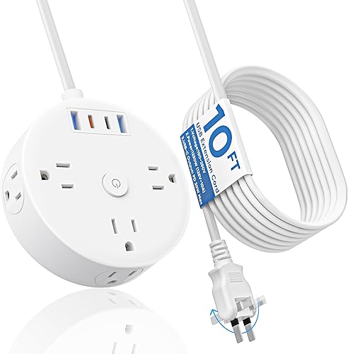 Miniatura 1 de PD - Regleta de alimentación de 20 W, 2 clavijas, protector de sobretensiones de carga rápida, adaptador Yozisital de 2 clavijas a 3 clavijas, 6