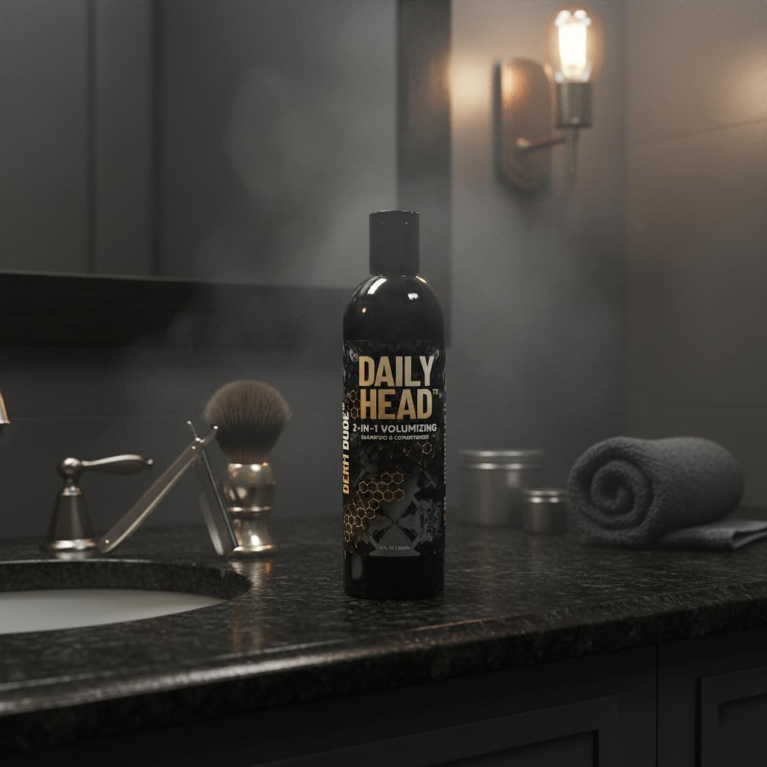 Derm Dude Daily Head 2-in-1 Volumizing Shampoo & Conditioner for Men | Thickening Hair Wash with Biotin, Saw Palmetto & Caffeine | Strengthens, Cleans & Boosts Fuller-Looking Hair, 8oz - Image 9