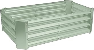 Harbour Housewares Raised Garden Bed - Green - 120 x 60cm - Rectangle - Bottomless Metal Raised Bed Galvanised Steel Planter Box for Growing Outdoor Plants, Vegetables, Flowers and Herbs
