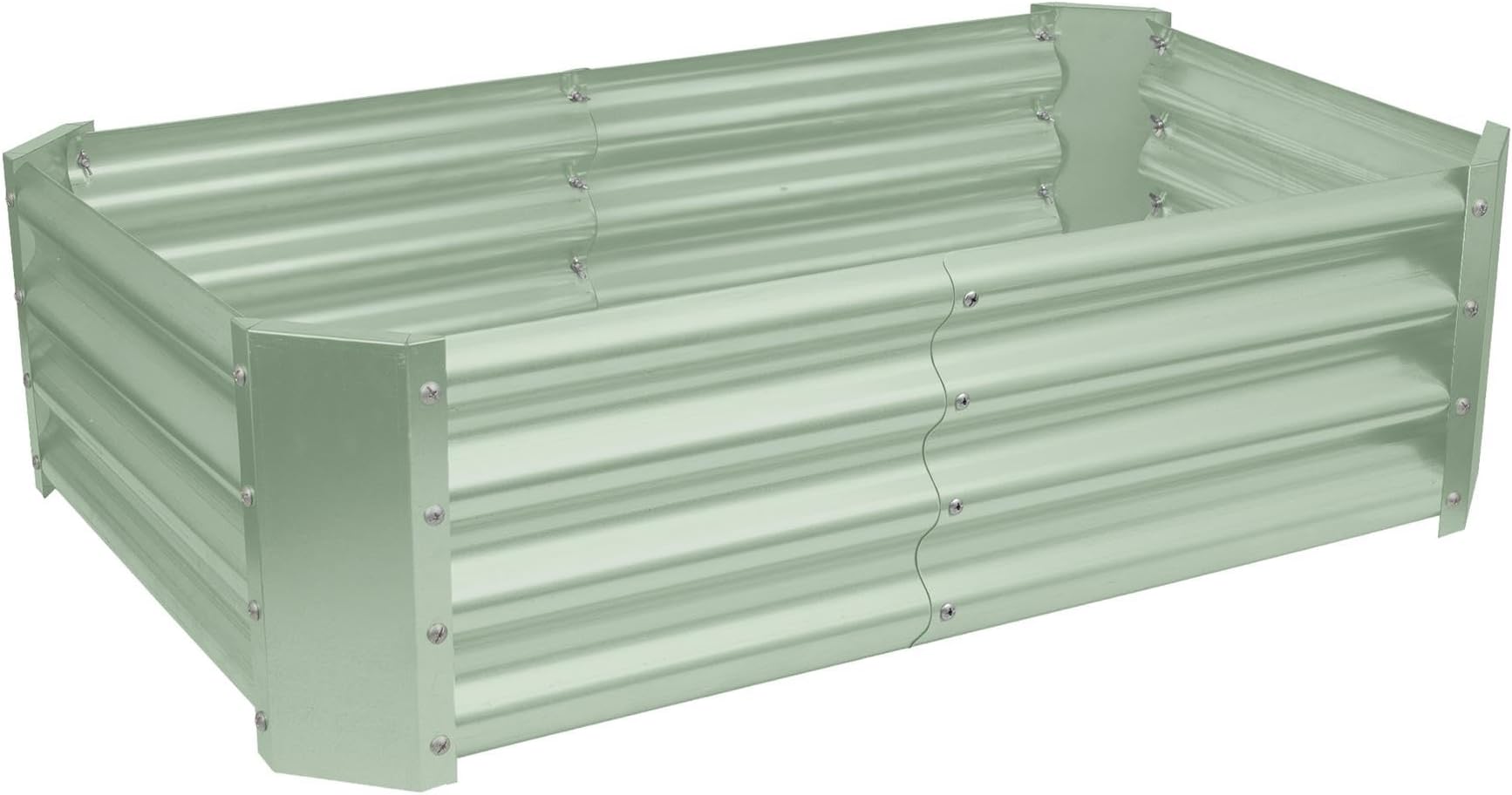 Harbour Housewares Raised Garden Bed - Green - 120 x 60cm - Rectangle - Bottomless Metal Raised Bed Galvanised Steel Planter Box for Growing Outdoor Plants, Vegetables, Flowers and Herbs