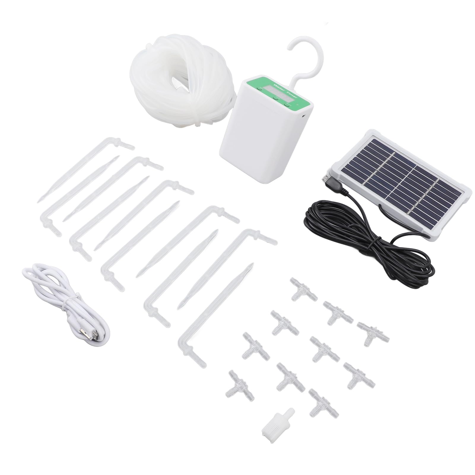 RIZGHWOY Irrigatore Automatico per Piante, di Irrigazione Ad Energia Solare con Timer e Repellente per Animali, per Irrigazione a Goccia All'aperto da Giardino