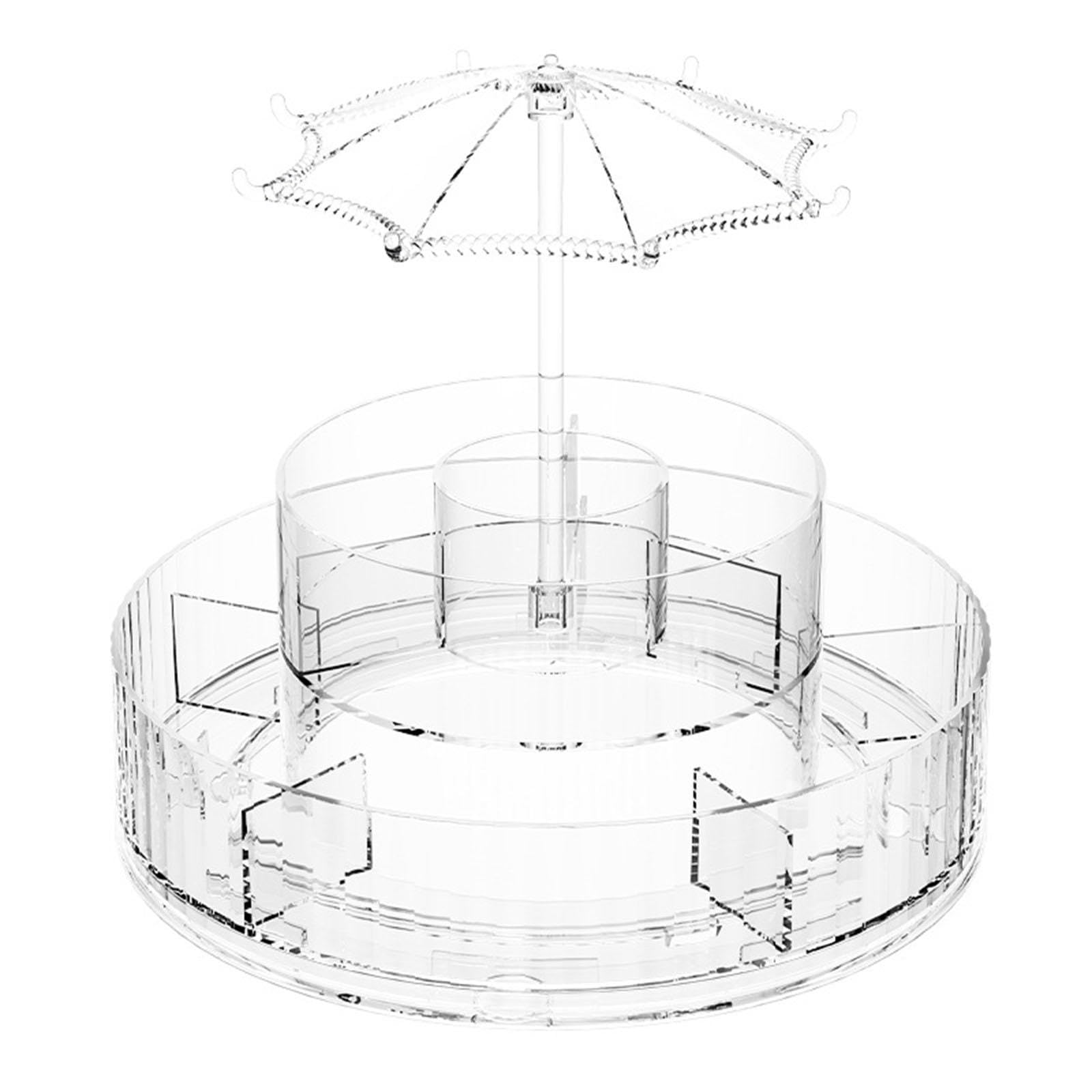 Organizador y Almacenamiento de Maquillaje Giratorio, Vitrina de Acrílico para Cosméticos, Organizador Giratorio para El Cuidado de La Piel, Soporte Multifunción para Brochas de Maquillaje