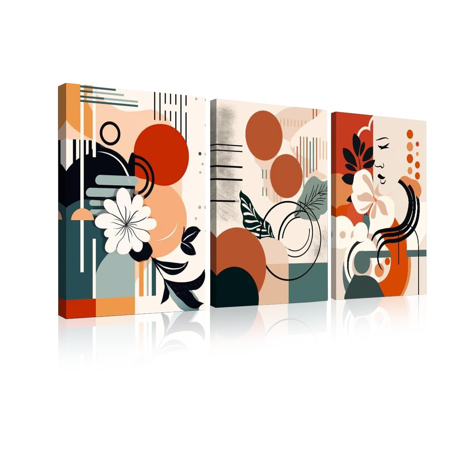 SenaiMy 3 Piezas Lienzos Posters Pared Decorativos, Cuadros Boho Decoración, Lienzo de Arte Abstracto, Abstractos Modernos Cuadro Décor Pared para Dormitorios Comedor Oficina Pasillo