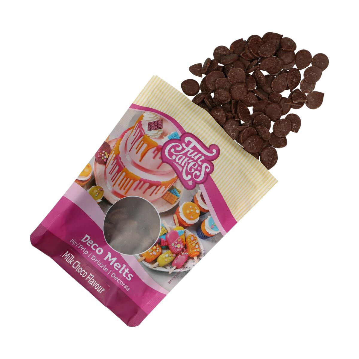 FunCakes Sabour Choco con Leche Deco Melts 250 g para caramelos piruletas tartas