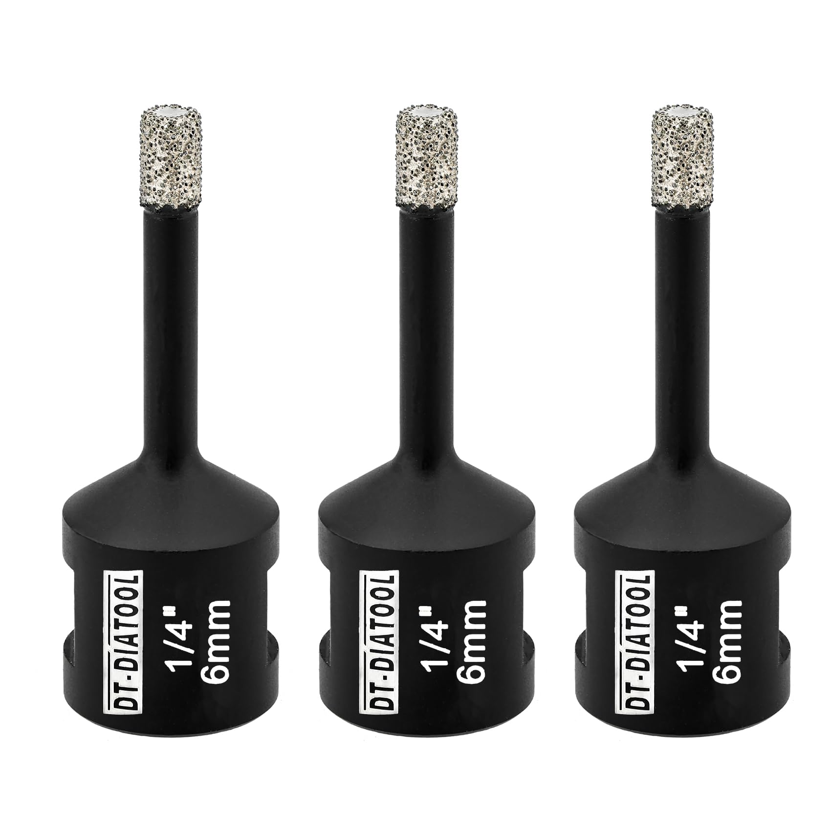 DT-DIATOOL Daimond Core Drill Bit - Vaccum Brazed Hole Saw, 6mm 3pcs with 5/8"-11 Thread Drilling for Procelain Tile Ceramic Stoneware Marble Granite
