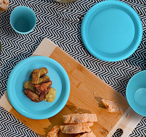 Camping Cookware Accessories Plastic Dishes Plates Cups and Bowls Utensils Camping Table Supplies Dinnerware Set Dorm Party Essentials Cooking Set Microwaveoven-Safe BPA-Free