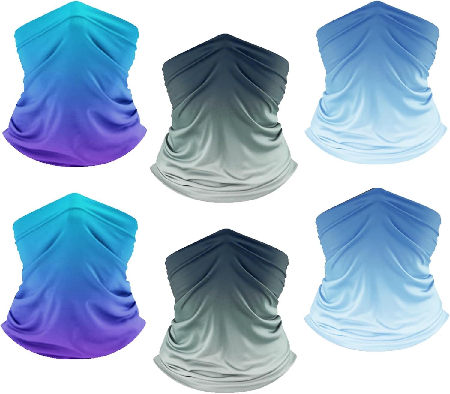 UPF 50+ Sun Protection UV Cooling Neck Gaiter Face Mask Gradient Color Scarf Breathable Bandana for Men & Women