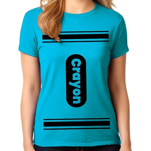 Womens Crayon Shirt Halloween Costume t Shirt Ladies and Girls Fit Adult Size | Cool Shirt idea | Graphic Tee Teens and Adult