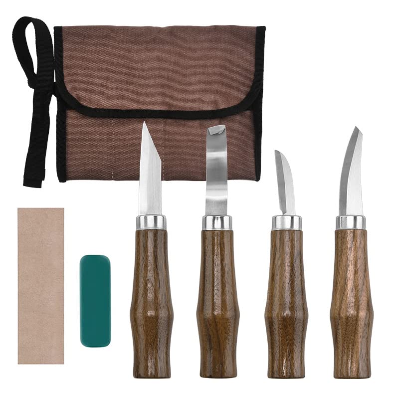 Wood Carving Tools, Wood Carving Knives ，7 in 1 Whittling Wood Carving Kit for Adult, Kids and Beginners
