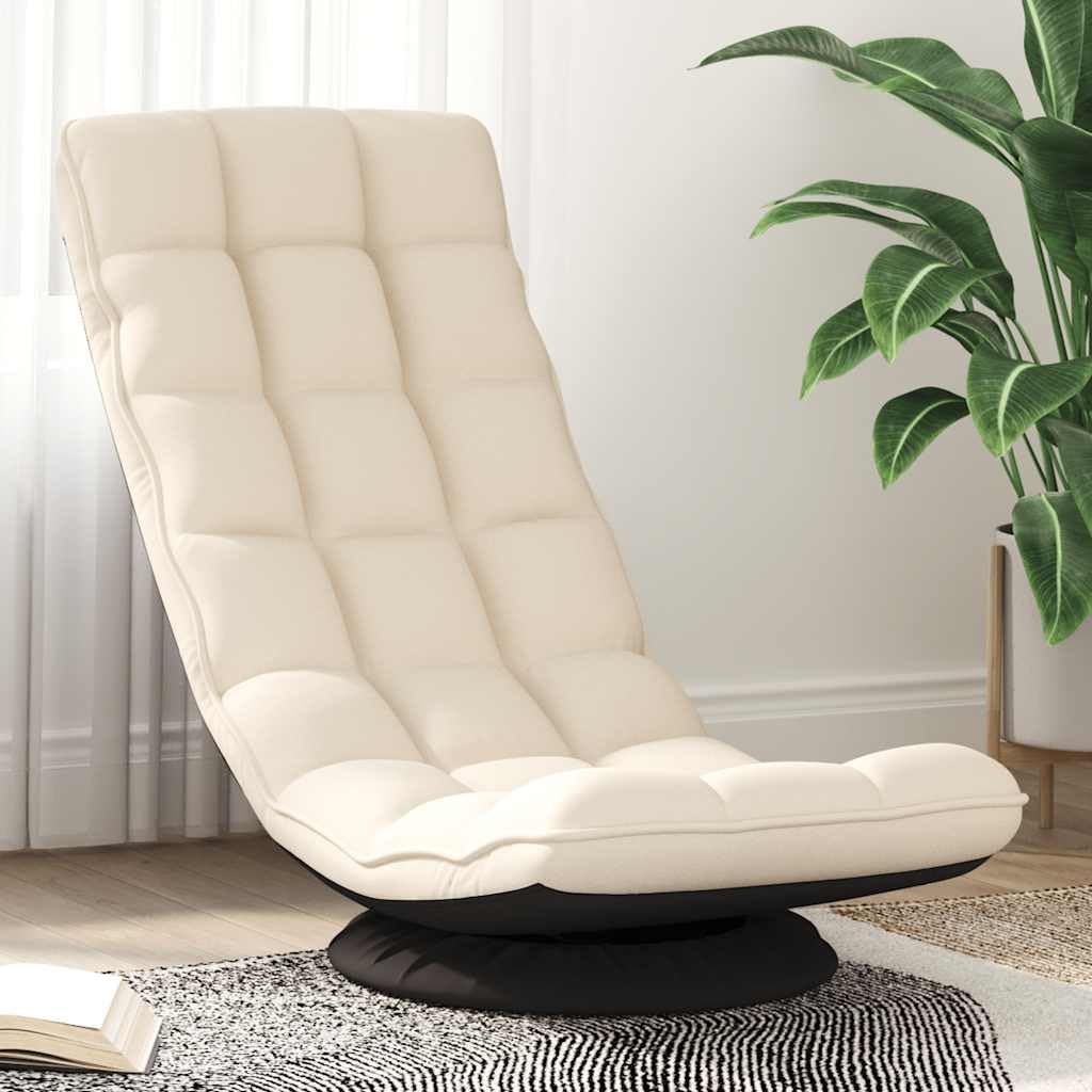 vidaXL Silla giratoria de Suelo de Lino 70x51x79 cm, Silla giratoria, Silla de Juego de Piso, Silla de Piso Plegable, sillón reclinable Giratorio
