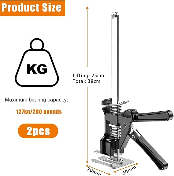 2 Pack Portable Household Labor Saving Arm Jack 254kg 560LB Lifting Tool | Multi-function height adjustment device for installing furniture, cabinets, doors and windows. Heavy-duty gear