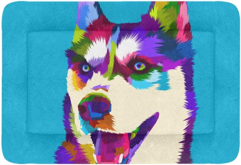 Pet Bed Siberian Husky Dog Pop Art Style Print Dog & Cat Beds Ideal for Dog Crates