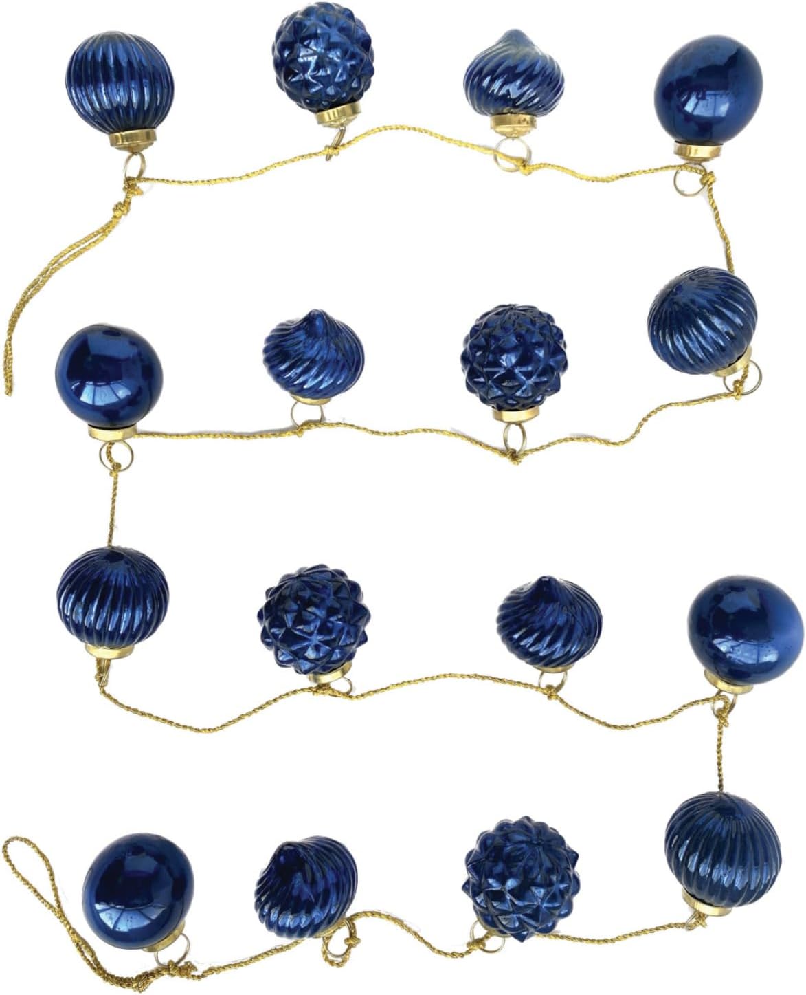 One Holiday Way 72Inch Elegant Navy Blue Mercury Glass