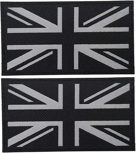 Parche de bandera del Reino Unido Reino Unido de Gran Bretaña Union Jack National Tactical IR Infrarrojo reflectante moral militar brazalete emblema