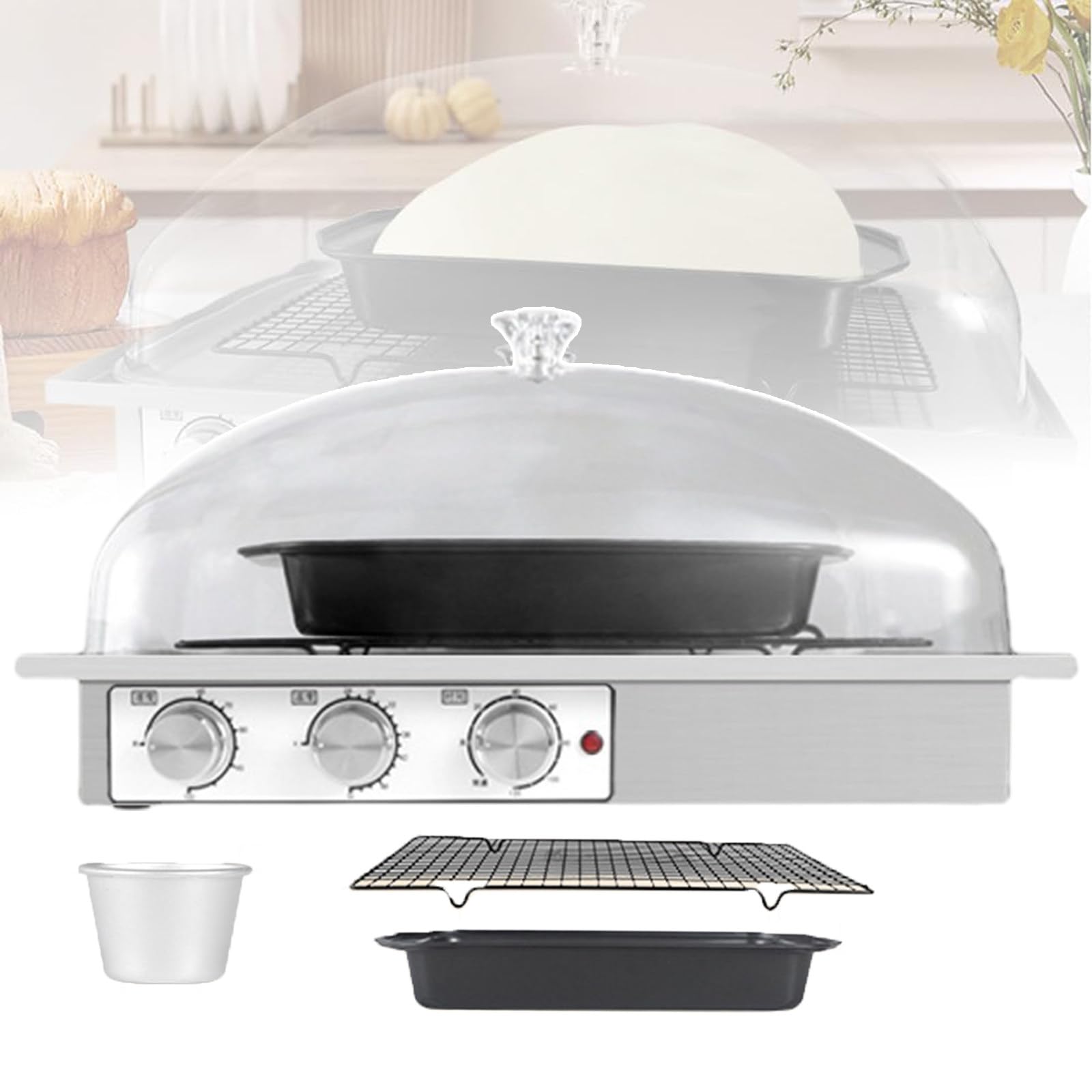 UMJIGF Commercial Dough Proofer - Bread Fermentation Machine with 24~54°C Temperature, 60-100% Humidity, 0-120 min Time - Electric Sourdough Bread Making Tools Kit for Fermentation,L,S