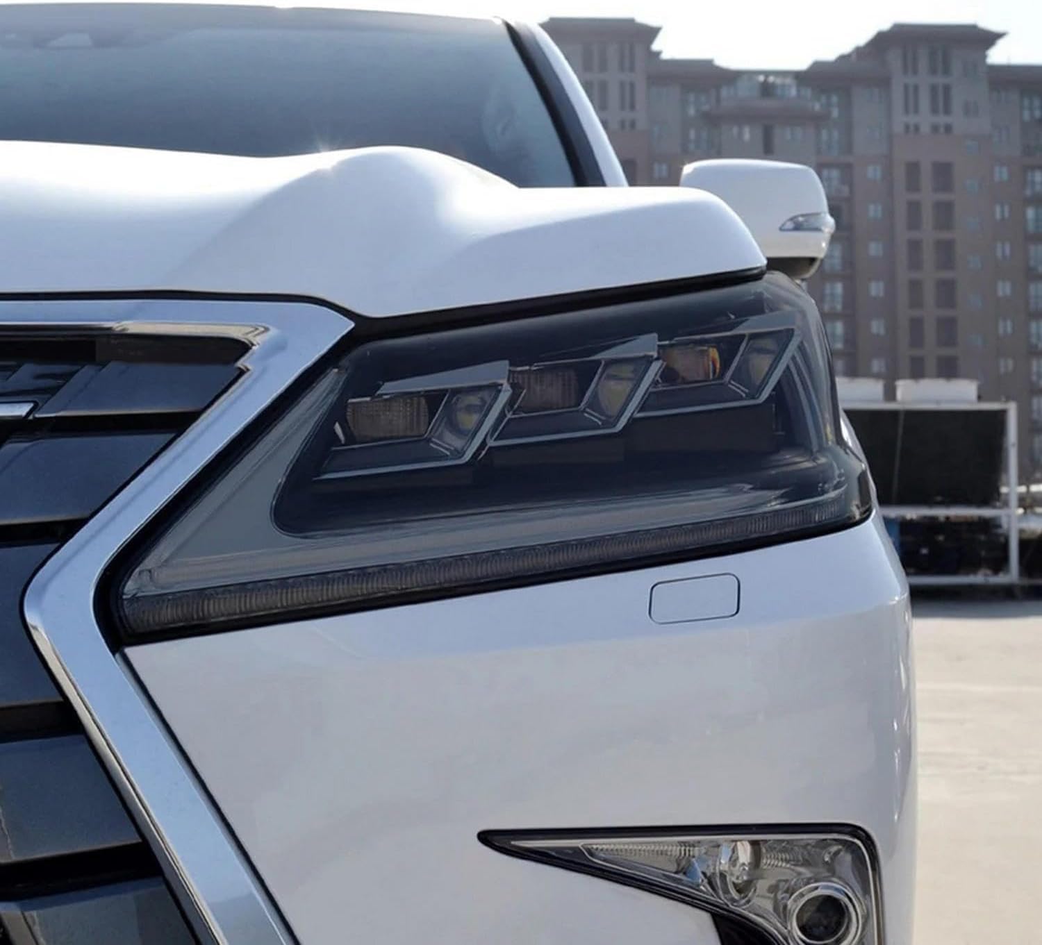 Samlng Transparent Car Front Light Film For Lexus Lx570 2015-2019 2 Pcs Car Headlight Protective Film Taillight Protection Black Tpu Sticker