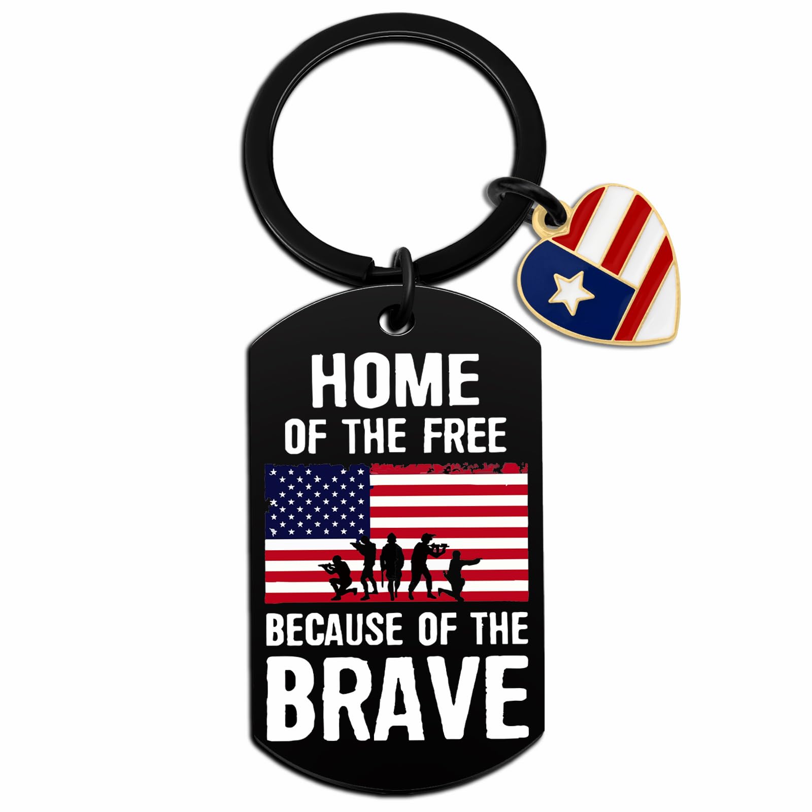 isiyu American Flag Pendant Us Flag for Patriotic Home of The Free Because of The Brave Gifts Stainless Steel Flag Purse Wallet Keys Backpacks Luggage