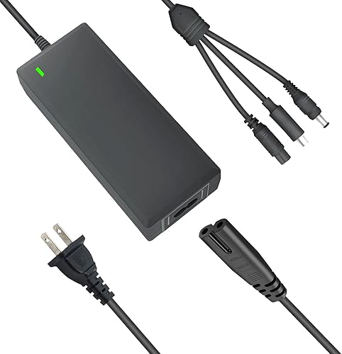 Cargador 3 en 1 de 42V 2A con 3 conexiones para carga de batería de litio y carga de aspiradora, compatible con la maquinilla de afeitar Jetson