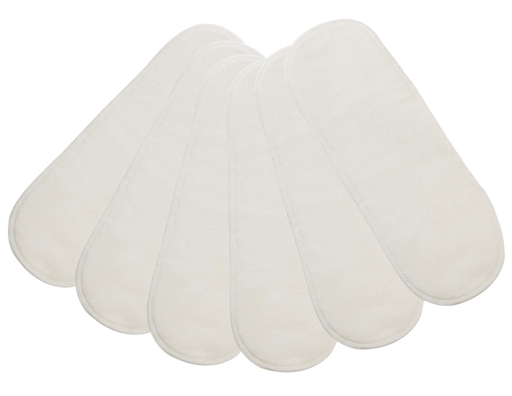 Bio Windeleinlagen 100% Bio-Baumwolle (kbA) GOTS zertifiziert, Natur, 14 x 41 cm, 6-lagig - 6er-Set