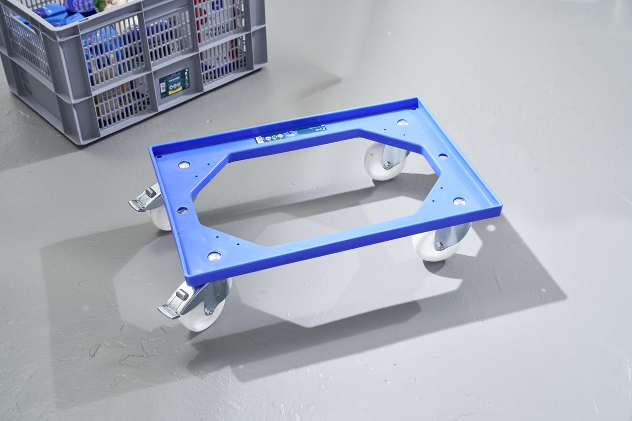 METRO Professional Carro para Eurocontenedor, 61 x 41 x 16,1 cm, azul