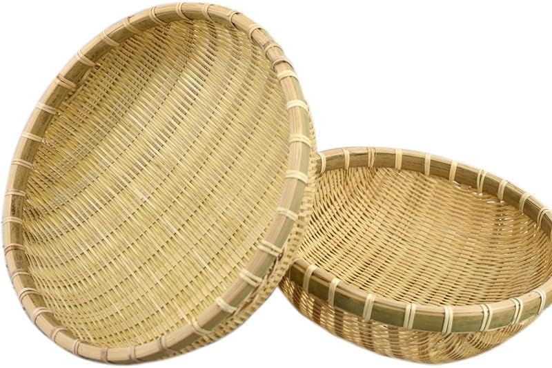 Kosze Hhf Pojemniki Naturalne Ekologiczne Ręcznie Robione Kosze Bambusowe Owoce Warzywa Chleb Rattanowy Kosz Do Przechowywania Organizer Domowy Przechowywanie Odzieży, Light Yellow, 18x6cm