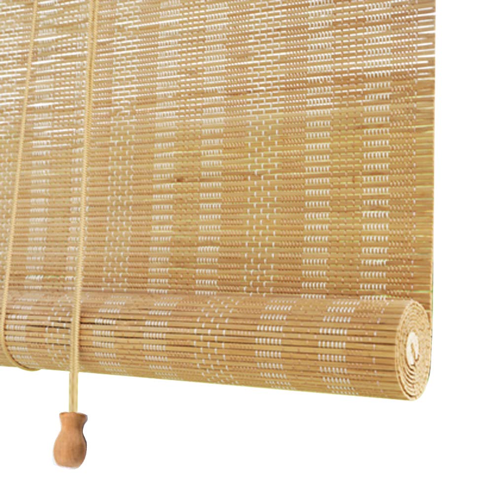 Bambusrollos Raffrollo,Bambus-Roll-Up-Jalousie-Sonnenschutz/Sichtschutz Rollo,Lichtfilter Bambus-Rollo für Wohnzimmer/Büro/Balkon/Raumteiler,mit Armaturen,Anpassbar(100x180cm/39x71in)