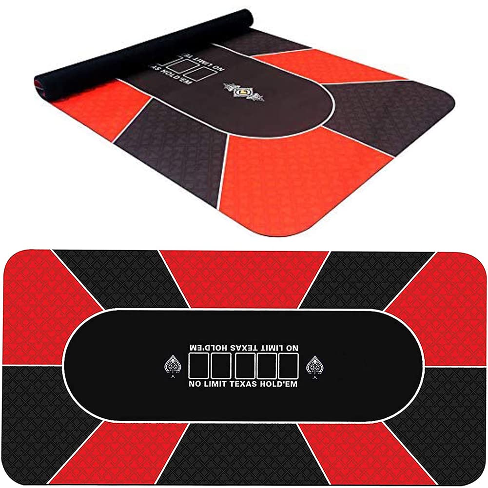 Professionelle Poker-Matte Mit Tragetasche - Rutschfeste Gummi-Unterseite, Wasserdicht Für 8 Spieler